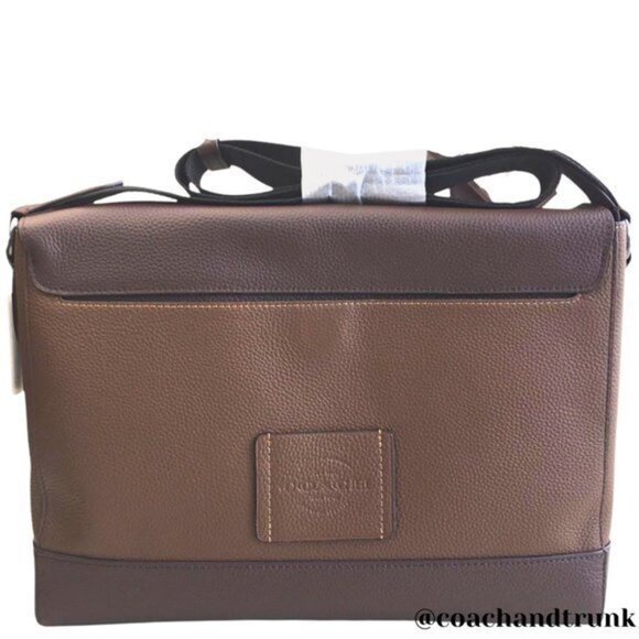 COACH Leather Hudson Tobacco and Mahogany Messenger / Laptop Bag NWT - Picture 4 of 11